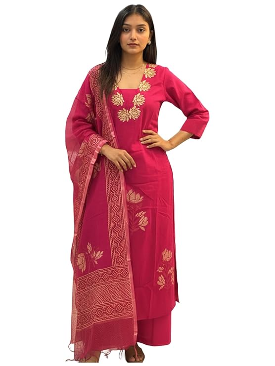 ANNI Designer Women's Rayon Viscose Straight fit Printed Embroidered Kurta with Pant & Dupatta | Ethnic Kurta Set for Women | Daily, Office & Festive Traditional