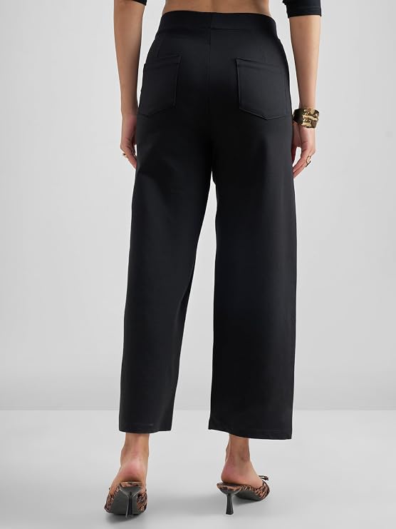 Tokyo Talkies Wide Leg Relaxed fit Cullotes |Ultra Soft, Elasticated, High Waist, Wrinkle Free Trousers |All Day Wear - Image 2