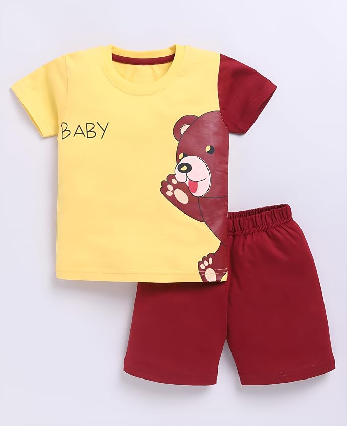 Toonyport Boys Summer 3 Packs Of T-shirts and Shorts Combo Set (Multicolors) - Image 2