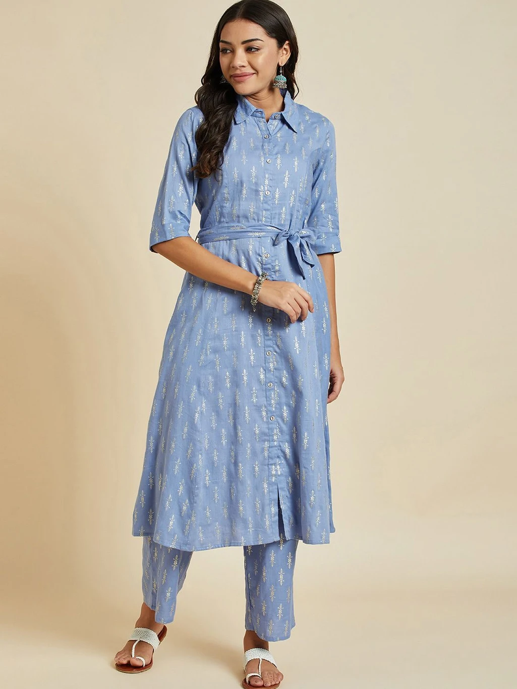 Rama's Women Pure Cotton Kurta Palazzo Set