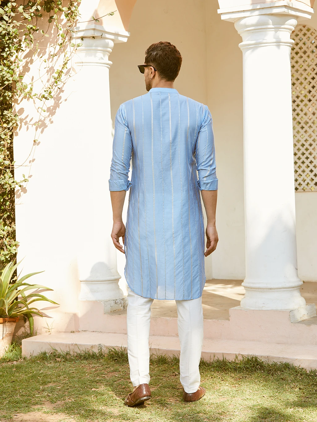 Straight Kurta for Men (Blue) - Image 4