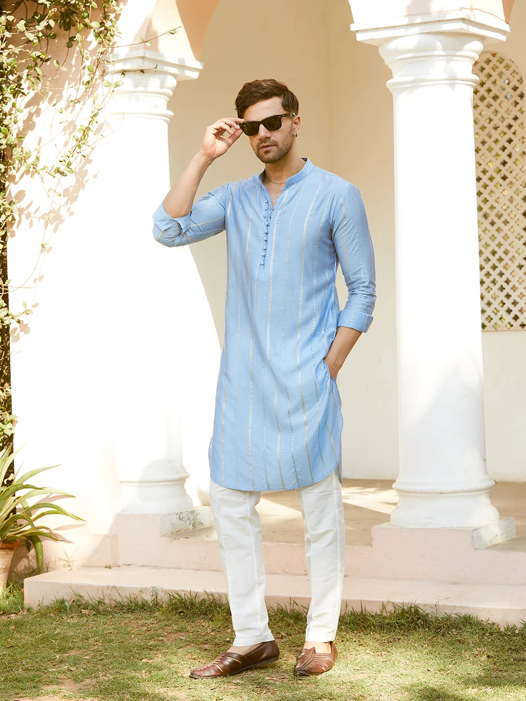 Straight Kurta for Men (Blue) - Image 5