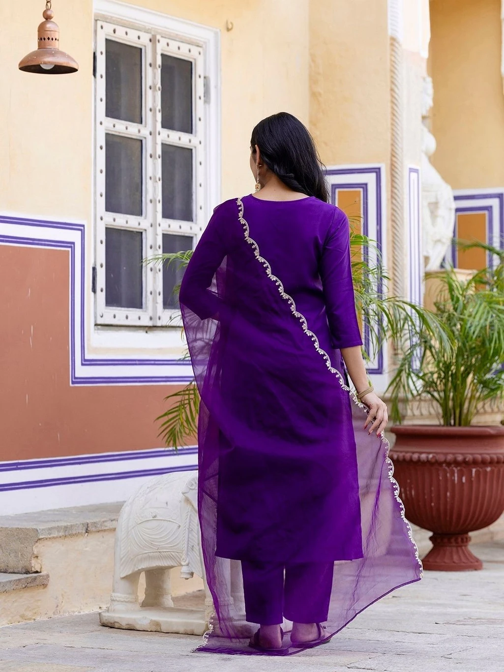 Rama's Women Pure Cotton Kurta Palazzo Set - Image 4