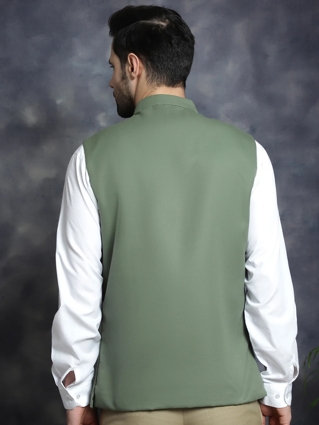 ANOUK Men Solid Nehru Jacket - Image 5